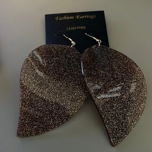 Acrylic Large Leaf Earring